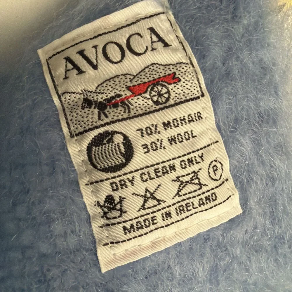 Avoca M117 Sky Blue 58x72 70% Mohair 30% Wool ECU Vintage
